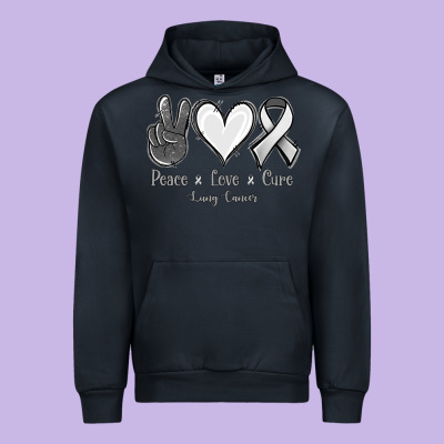 Peace Love Cure Lung Cancer Urban Hoodie Designed By Jasminsmagicworld