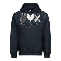 Navy Peace Love Cure Lung Cancer Urban Hoodie - Jasminsmagicworld