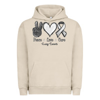 Pigment French Oak Peace Love Cure Lung Cancer Urban Hoodie - Jasminsmagicworld