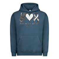 Pigment Midnight Navy Peace Love Cure Lung Cancer Urban Hoodie - Jasminsmagicworld