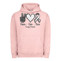 Pigment Salmon Peace Love Cure Lung Cancer Urban Hoodie - Jasminsmagicworld