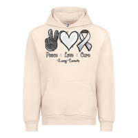 Sandshell Peace Love Cure Lung Cancer Urban Hoodie - Jasminsmagicworld
