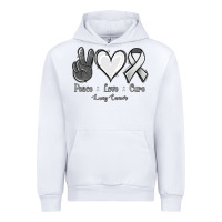White Peace Love Cure Lung Cancer Urban Hoodie - Jasminsmagicworld