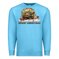 Ocean Blue Merry christmas skull Premium Sweatshirt - RanaPortraitStore