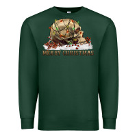 Sports Green Merry christmas skull Premium Sweatshirt - RanaPortraitStore