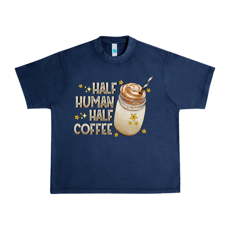 Half Human Half Coffee Urban Heavy Tee by CowhideDigitalArt | Teevron