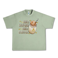 Oil Green Half Human Half Coffee Urban Heavy Tee - CowhideDigitalArt