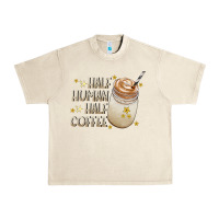 Sandshell Half Human Half Coffee Urban Heavy Tee - CowhideDigitalArt