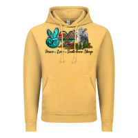 Vintage Mustard Peace Love Southdown Sheep Vintage Hoodie - LillyAllenDesigns