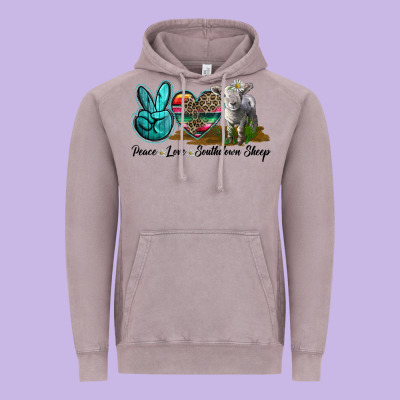 Peace Love Southdown Sheep Vintage Hoodie Designed By Lillyallendesigns