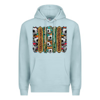 Blue Mist soccer camouflage serape cowhide turquoise leopard glitter  brushstrok Premium Hoodie - Artiststas