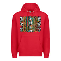 Red soccer camouflage serape cowhide turquoise leopard glitter  brushstrok Premium Hoodie - Artiststas