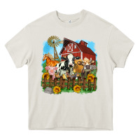 Cream farm life olivia Heavy Core Tee - OliviaCreatesArt
