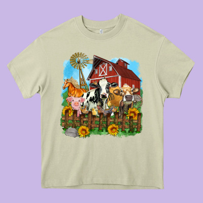 Farm Life Olivia Heavy Core Tee Designed By Oliviacreatesart