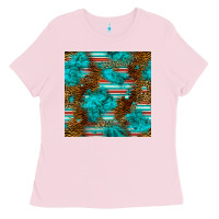Turquoise Serape Leopard Seamless Pattern Ladies Tee | Teevron