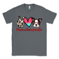 Charcoal Heather Peace Love Frenchie Classic Tee - Jasminsmagicworld