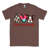 Chestnut Peace Love Frenchie Classic Tee - Jasminsmagicworld
