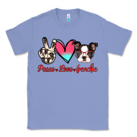 Colony Blue Peace Love Frenchie Classic Tee - Jasminsmagicworld