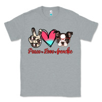 Heather Grey Peace Love Frenchie Classic Tee - Jasminsmagicworld