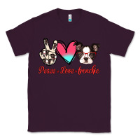 Plum Peace Love Frenchie Classic Tee - Jasminsmagicworld