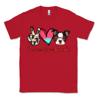 Red Peace Love Frenchie Classic Tee - Jasminsmagicworld