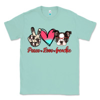 Seafoam Peace Love Frenchie Classic Tee - Jasminsmagicworld
