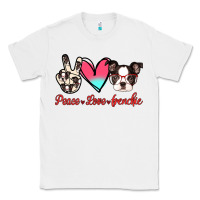 White Peace Love Frenchie Classic Tee - Jasminsmagicworld