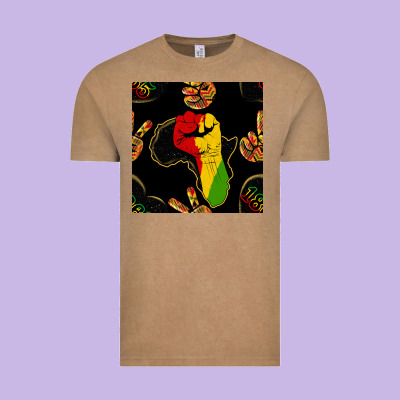 African Freedom Seamless Pattern Vintage Tee Designed By Bundleandbundleshop