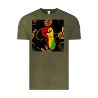 Vintage Olive African Freedom Seamless Pattern Vintage Tee - BundleAndBundleShop