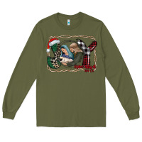 Army Green joy Christmas Long Sleeve Tee - CowhideDigitalArt