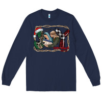 Navy joy Christmas Long Sleeve Tee - CowhideDigitalArt