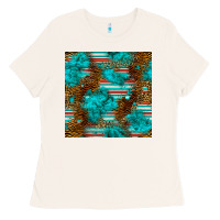 Turquoise Serape Leopard Seamless Pattern Ladies Tee | Teevron