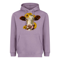 Lavender hereford cattle sunflowers heifer Heavyweight Hoodie - Jasminsmagicworld