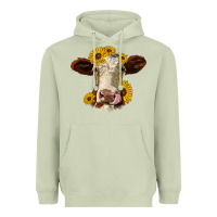 Matcha hereford cattle sunflowers heifer Heavyweight Hoodie - Jasminsmagicworld