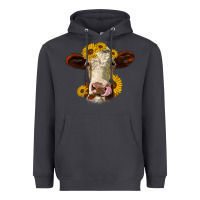 Smoke hereford cattle sunflowers heifer Heavyweight Hoodie - Jasminsmagicworld