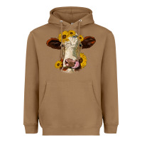 Toasted Coconut hereford cattle sunflowers heifer Heavyweight Hoodie - Jasminsmagicworld