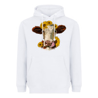 White hereford cattle sunflowers heifer Heavyweight Hoodie - Jasminsmagicworld