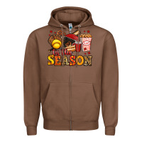 Chestnut tis the season softball Zipper Hoodie - Jasminsmagicworld