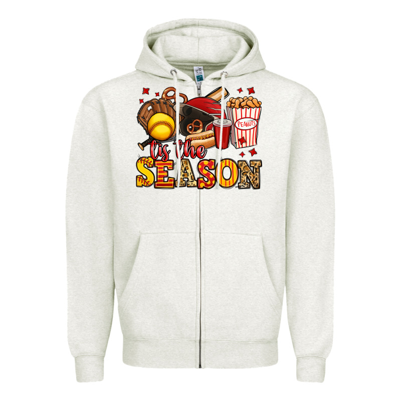 Tis The Season Softball Zipper Hoodie by Jasminsmagicworld | Teevron
