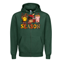 Sports Green tis the season softball Zipper Hoodie - Jasminsmagicworld