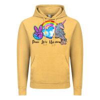 Vintage Mustard peace love unicorn Vintage Hoodie - LillyAllenDesigns