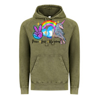 Vintage Olive peace love unicorn Vintage Hoodie - LillyAllenDesigns