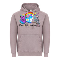 Peace Love Unicorn Vintage Hoodie | Teevron