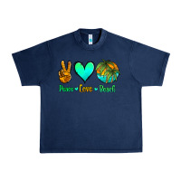 Navy peace love beach Urban Heavy Tee - Jasminsmagicworld