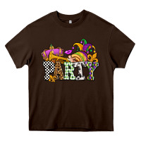 Chocolate Brown mardi gras  party olivia Heavy Core Tee - OliviaCreatesArt