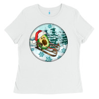 White Slide Avocado Ladies Tee - FaDigitalArtStudio