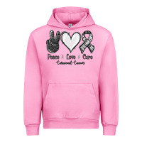 Fuchsia Pink Peace Love Cure Carcinoid Cancer Urban Hoodie - Jasminsmagicworld