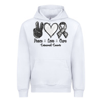 White Peace Love Cure Carcinoid Cancer Urban Hoodie - Jasminsmagicworld
