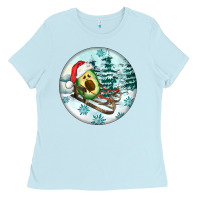 Baby Blue Slide Avocado Ladies Tee - FaDigitalArtStudio