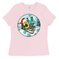 Bubblegum Pink Slide Avocado Ladies Tee - FaDigitalArtStudio